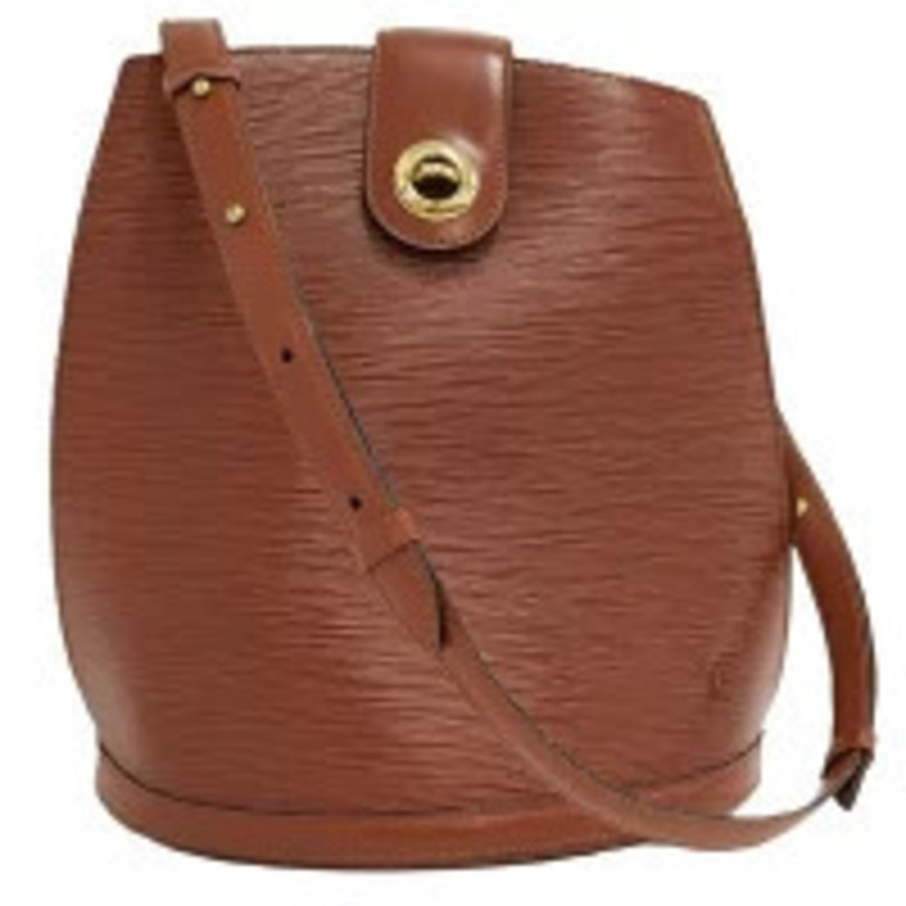 LOUIS VUITTON Cluny Shoulder Bag Epi Leather Brown